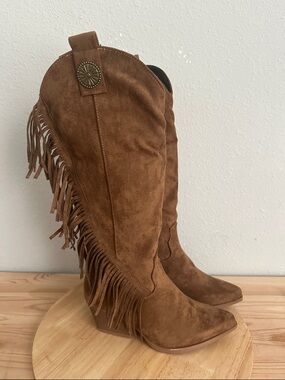 Yoki Womens Gayle-29 Stacked Heel Cowboy Boots